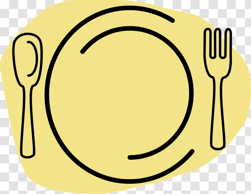 Knife Fork Soup Spoon Plate - Yellow Transparent PNG