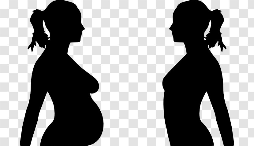 Pregnancy Mother Clip Art - Black And White - Pregnant Cliparts Transparent PNG