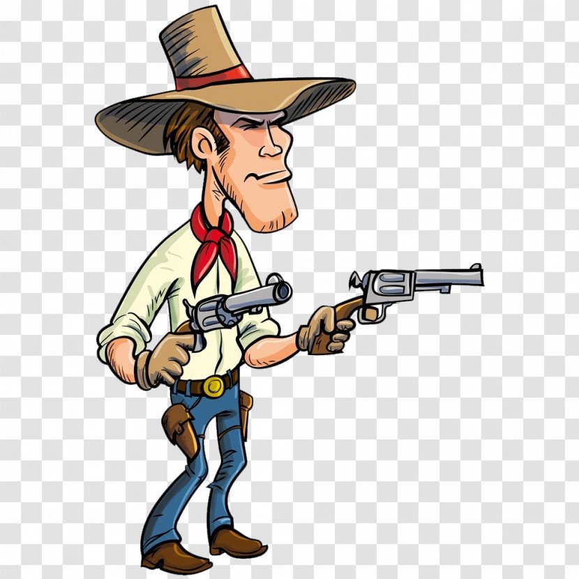 Cartoon Firearm Cowboy American Frontier - Hat - Knight Gun Transparent PNG