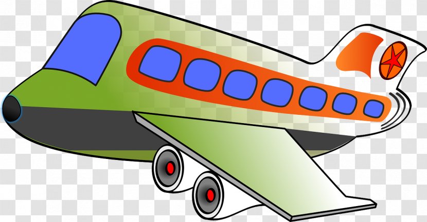 Airplane Jet Aircraft Cartoon Clip Art - Mode Of Transport Transparent PNG