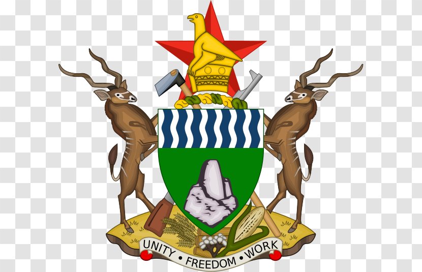 Coat Of Arms Zimbabwe Flag Bird - Antler - National Emblem Transparent PNG