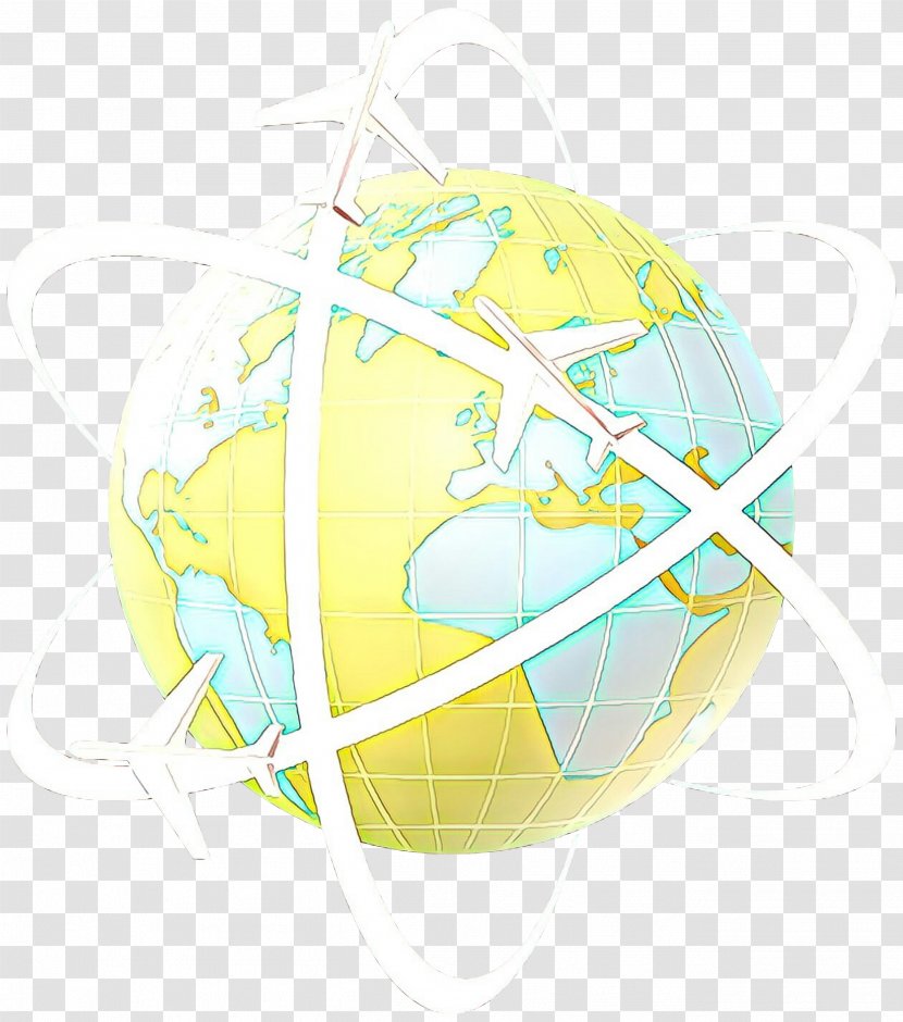 Yellow Font Design Line Meter - Cartoon - Globe World Transparent PNG