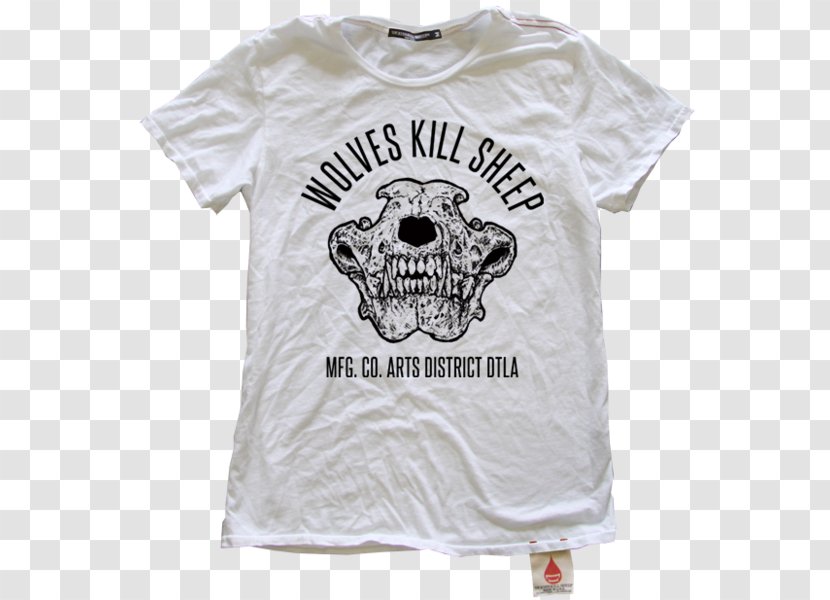 Printed T-shirt Raglan Sleeve - Active Shirt - Wolf Skull Transparent PNG