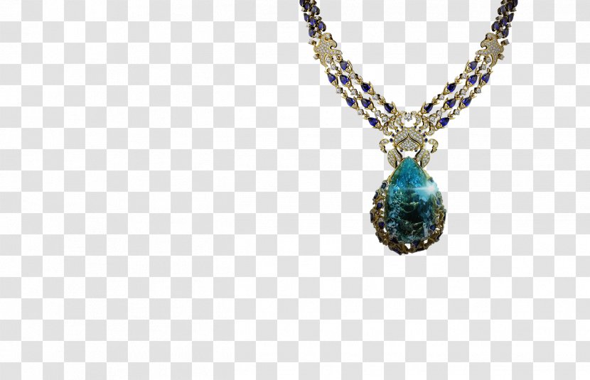 Jewellery Turquoise Art Jewelry Necklace Kundan - Cartoon - Rhinestone Transparent PNG