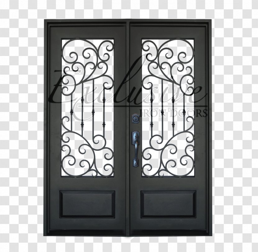 Wrought Iron Screen Door Gate - Wood Transparent PNG