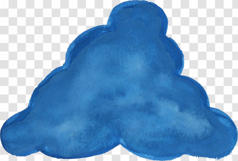Cobalt Blue Azure Aqua Turquoise - Watercolor Cloud Transparent PNG