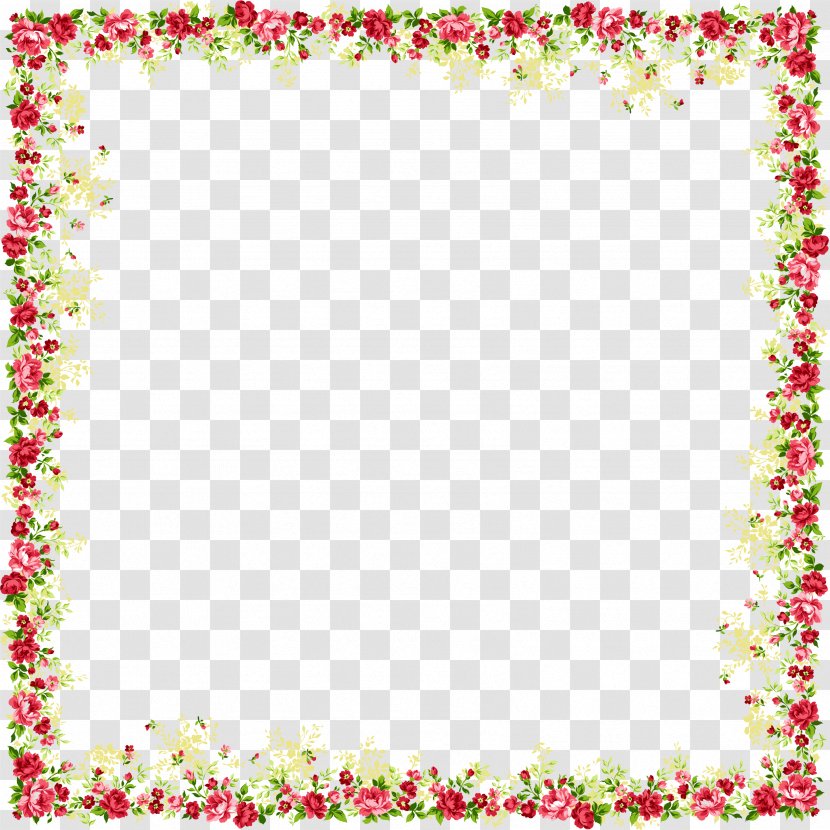 Floral Design Drawing Flower Clip Art - Point - Red Border Transparent PNG