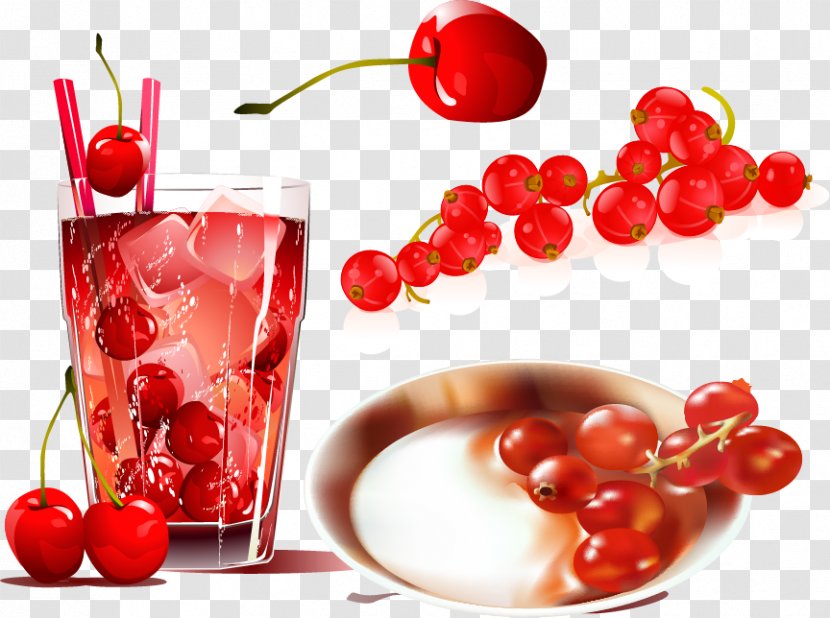 Orange Juice Cherry Fruit - Vector Material Transparent PNG