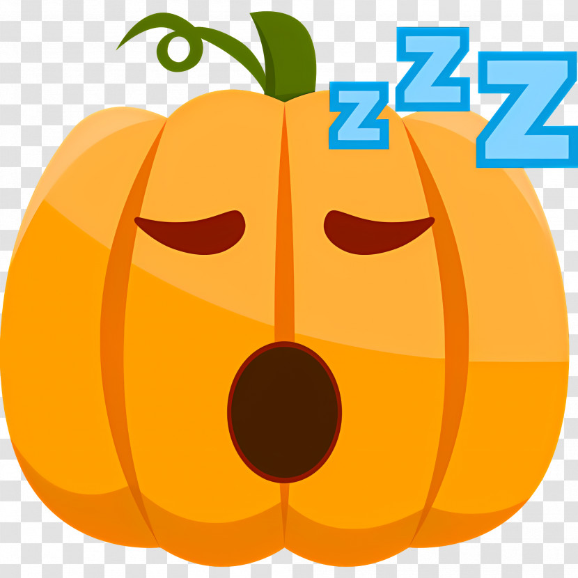 Sleep Zzz - Sleepy Pumpkin Cartoon With Zzz Transparent PNG