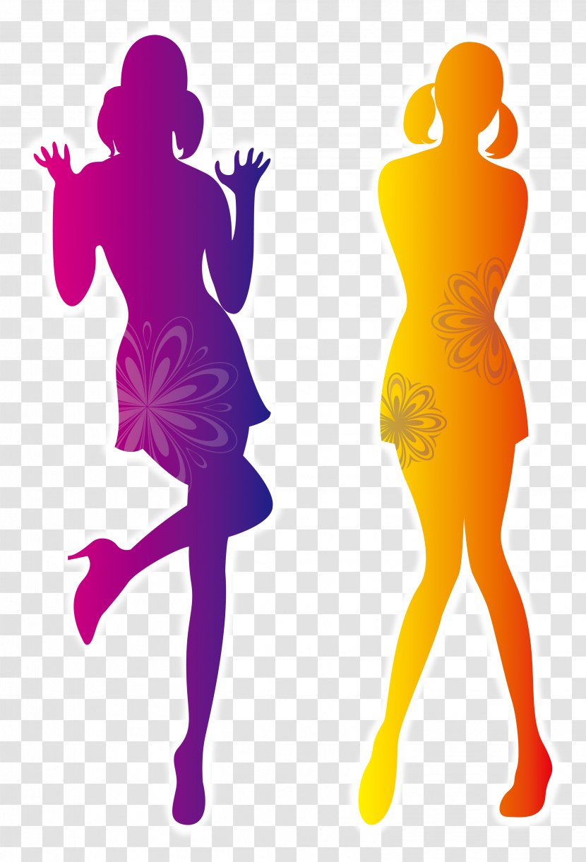 Fashion Silhouette Illustration - Pink - Beautiful Women Wearing High Heels Transparent PNG
