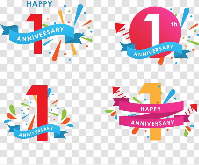 Anniversary Icon - Poster - Vector 1st Celebrates Transparent PNG
