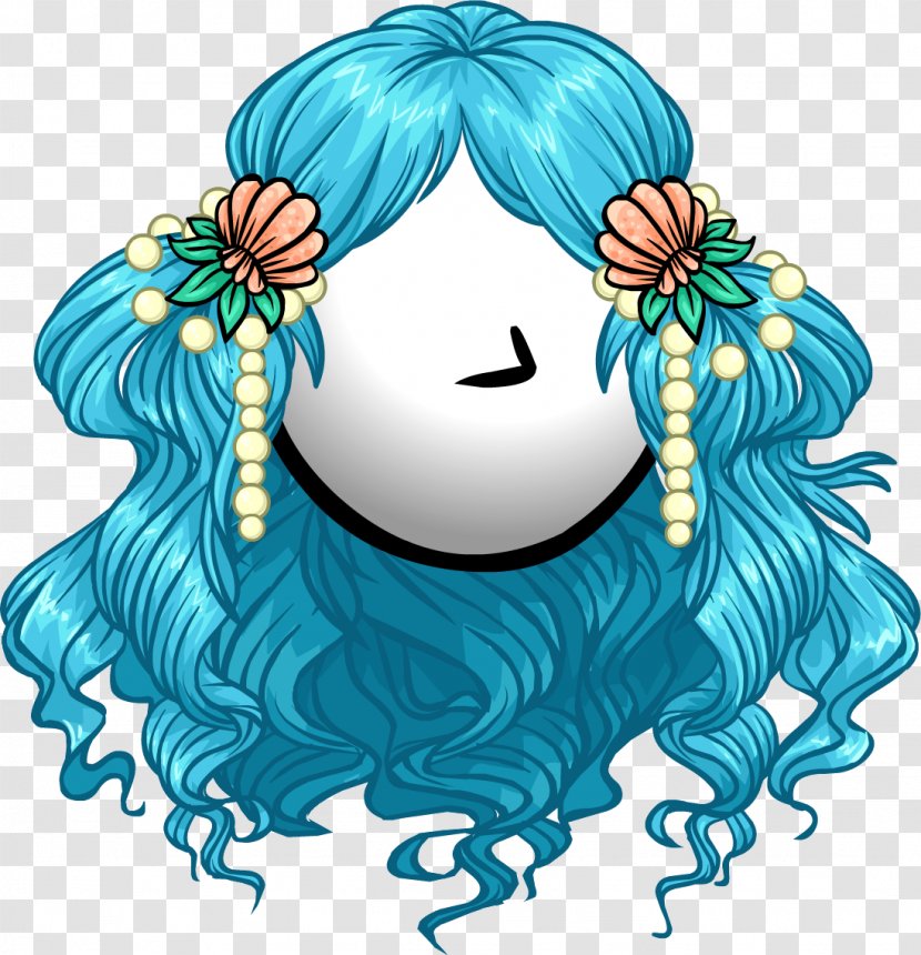 Club Penguin Blue Wig Clip Art - Smile Transparent PNG