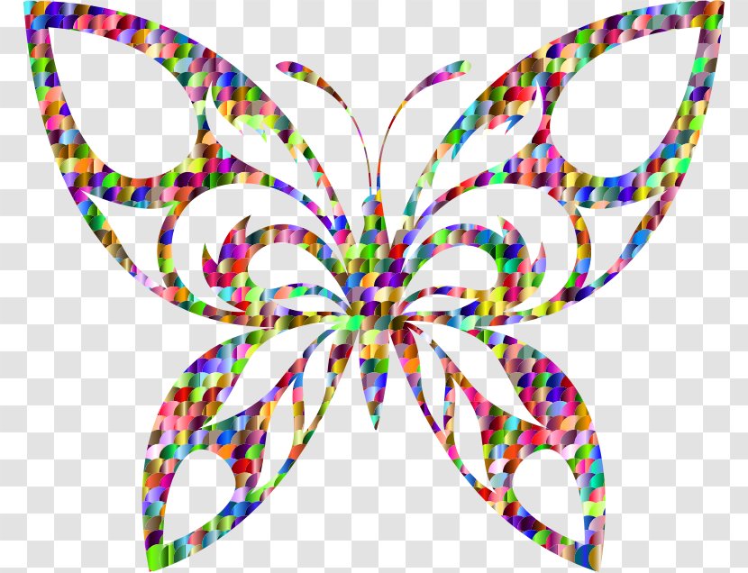Butterfly Silhouette Clip Art - Line - Tribal Transparent PNG