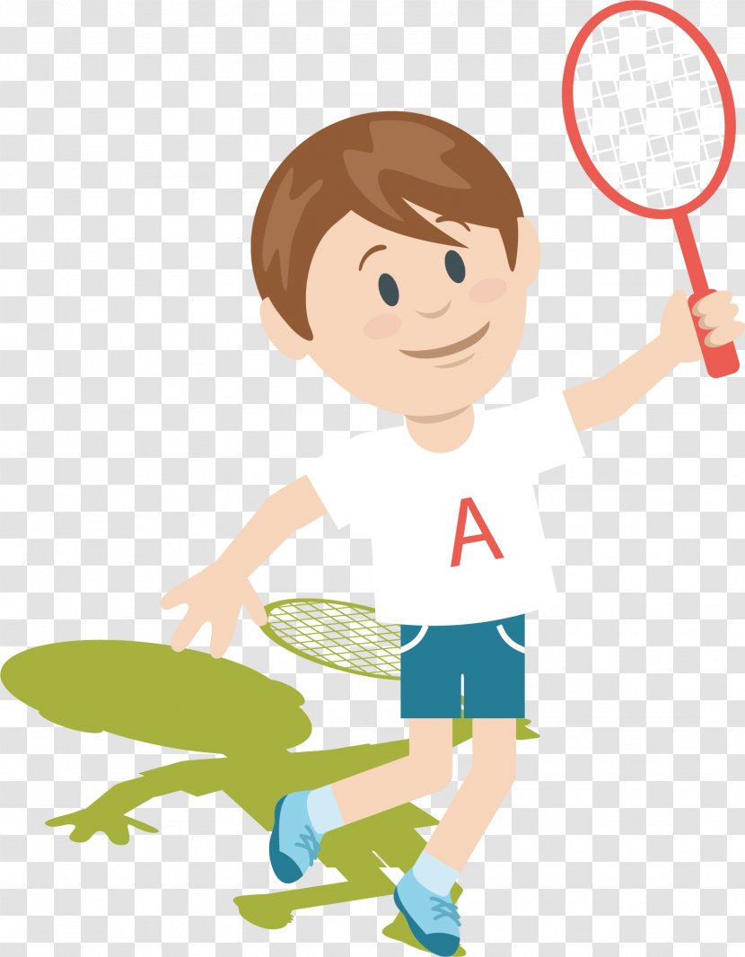 Badminton Clip Art - Flower - Vector Boy Playing Transparent PNG