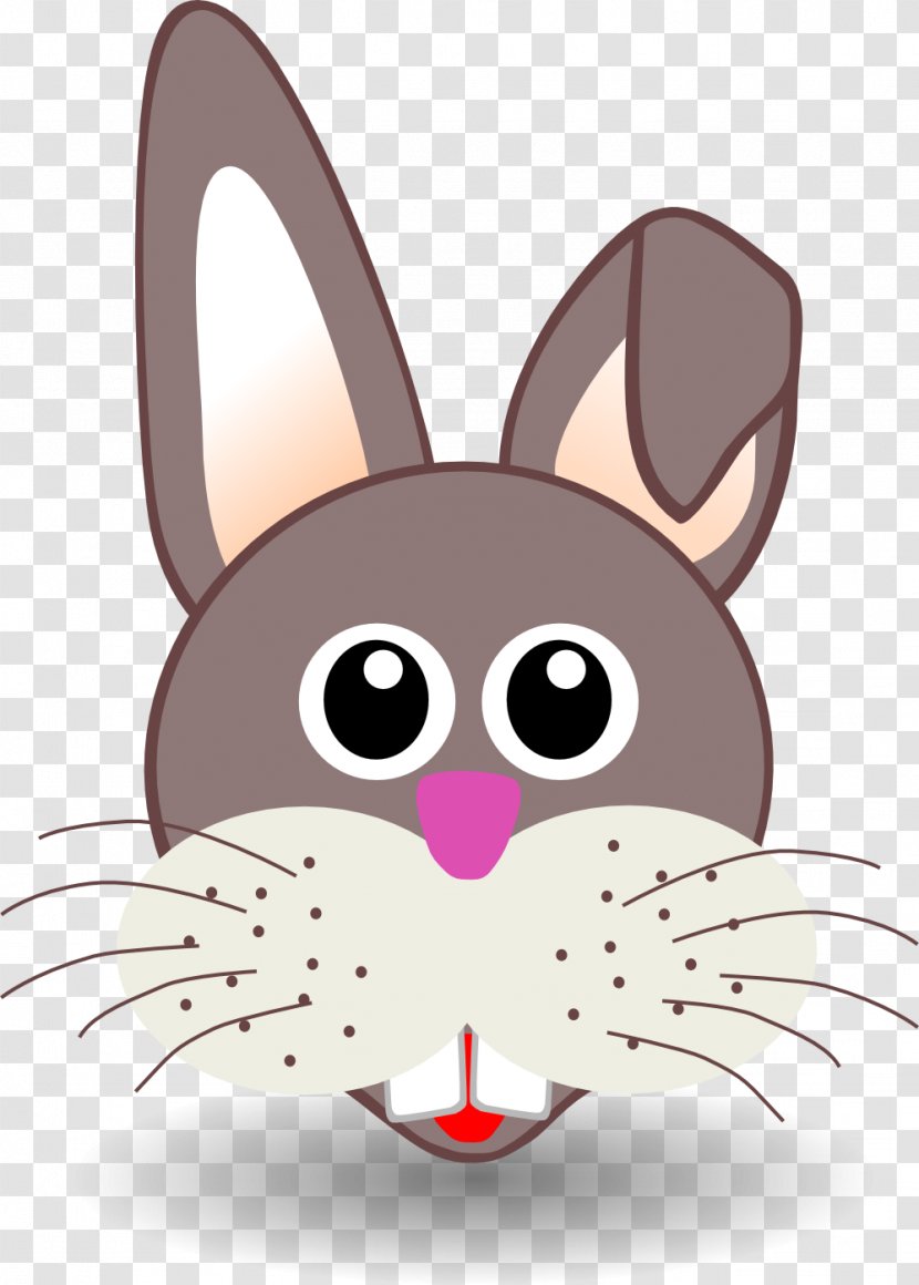 Easter Bunny Hare Rabbit Face Clip Art - Cartoon Transparent PNG