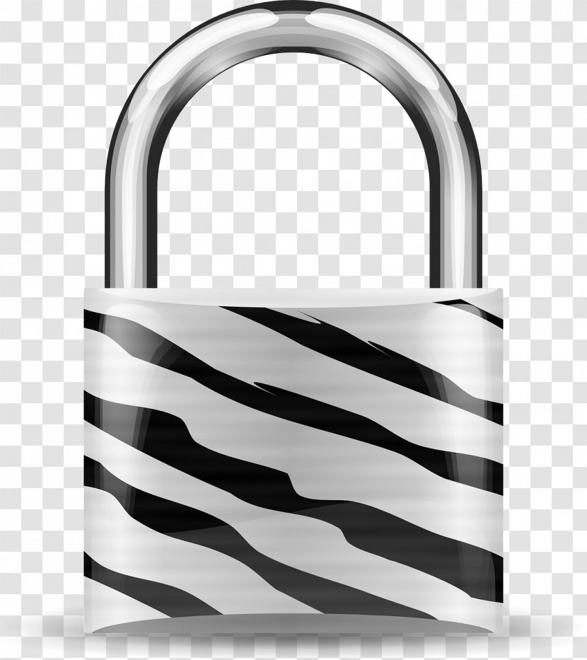 Clip Art Padlock Vector Graphics Image - Black And White Transparent PNG