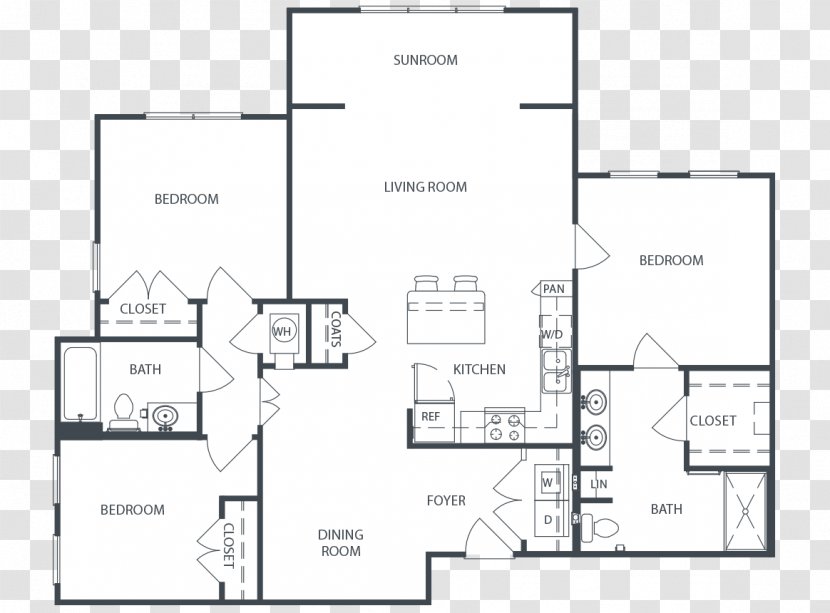 Asheville Exchange Apartment Homes Floor Plan - Renting - Diagram Transparent PNG