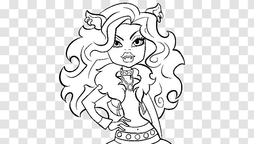 Clawdeen Wolf Colouring Pages Coloring Book Monster High Frankie Stein - Cartoon - Colorful Transparent PNG