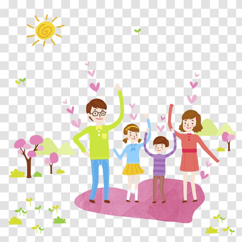 Watercolor Painting Drawing Illustration - Area - Happy Family Transparent PNG