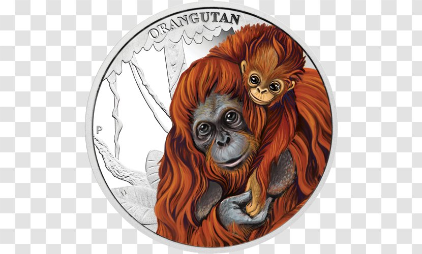 Orangutan Perth Mint Silver Coin - Mammal Transparent PNG