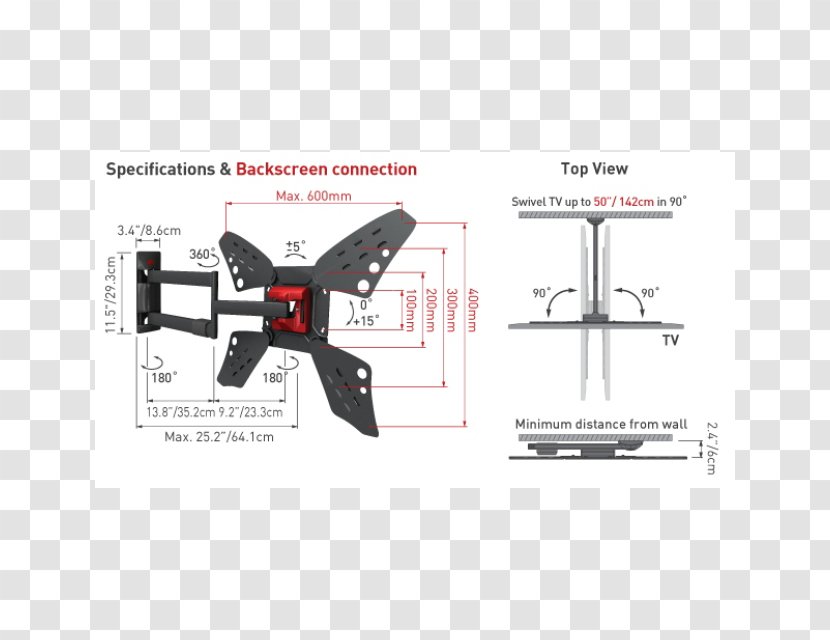 זרועות ברקן Television Bracket Flat Display Mounting Interface Video Electronics Standards Association - Wing - Arm Architecture Transparent PNG