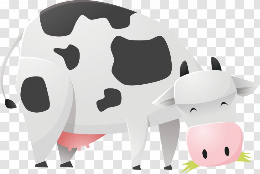 Dairy Cattle Euclidean Vector - Black And White - Lovely Cow Transparent PNG