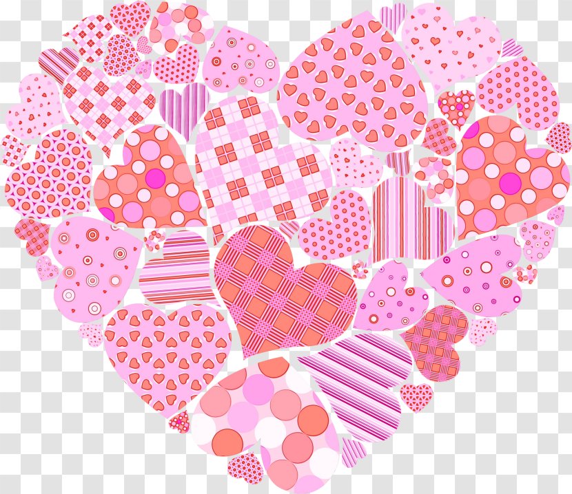 Heart Pink Pattern Sticker - Paint - Love Transparent PNG