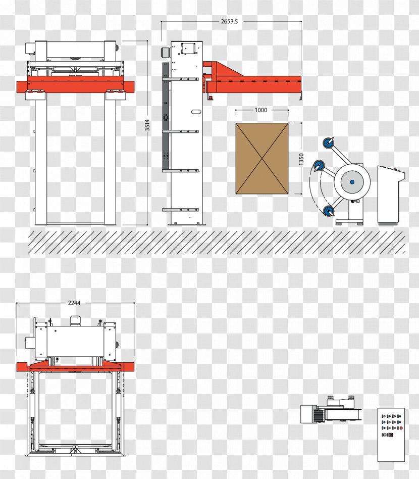 Reggiatrice Máquina Flejadora Strapping Floor Plan Horizontal Plane - Doy Transparent PNG