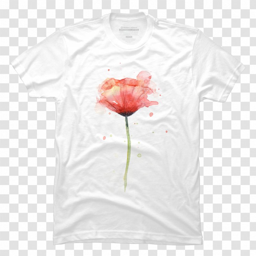 Poppy T-shirt Watercolor Painting Flower Mat - Plant Transparent PNG