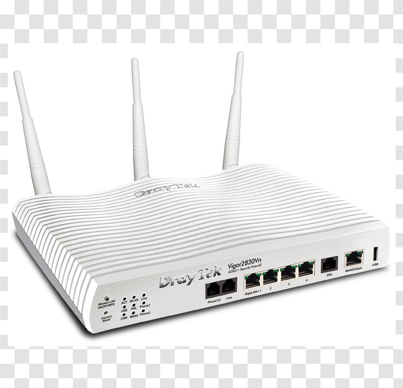 Router Draytek Vigor 2830 DSL Modem Wide Area Network - 2830n Transparent PNG
