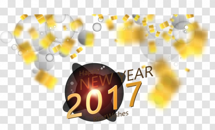 Light New Years Day Year Card - Luminous Efficacy - Golden Effect Background Transparent PNG