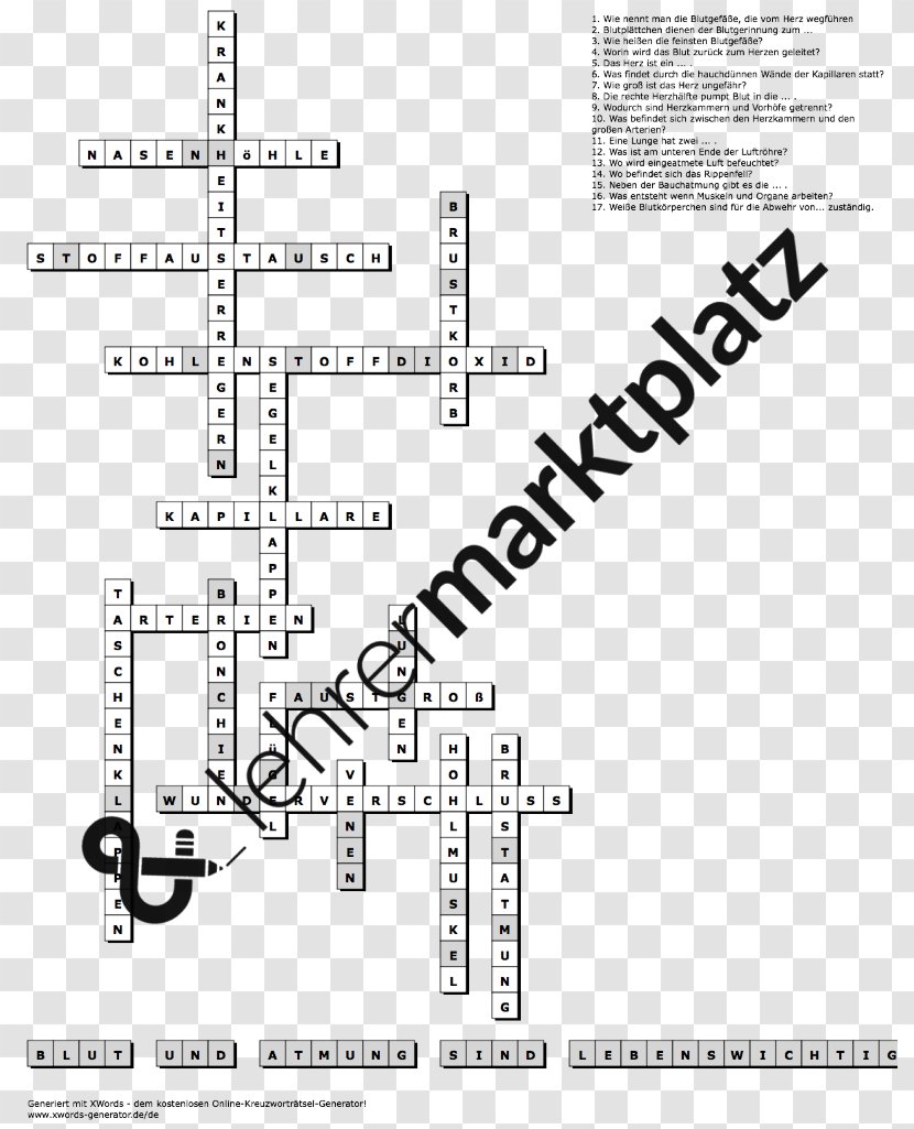 Riddle Solution Rebus Biology Crossword - Silhouette - Blut Transparent PNG