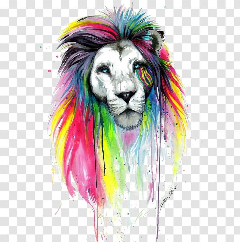 Lion Drawing Painting Art - Pattern - Watercolor Transparent PNG