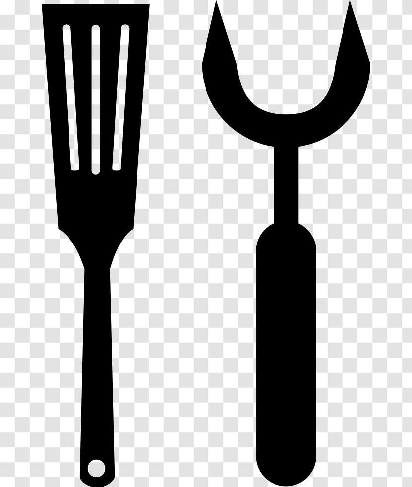 Black And White Tableware Pitchfork - Cutlery Transparent PNG