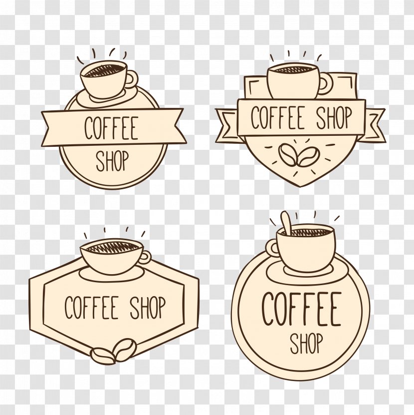 Coffee Cup Cafe Sticker Drawing - Hand-painted Stickers Transparent PNG