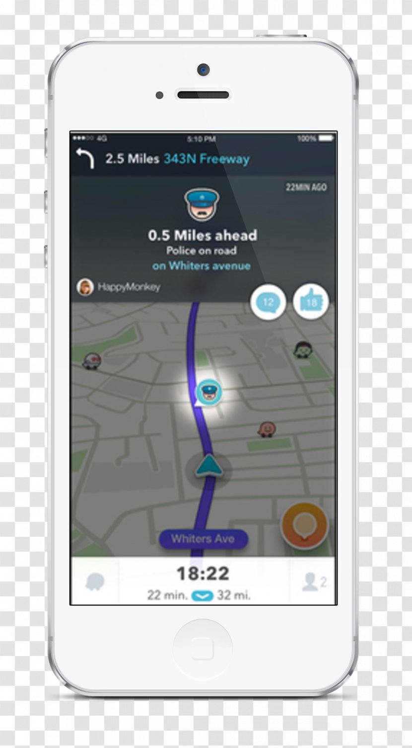 GPS Navigation Systems Waze Android Global Positioning System - Portable Communications Device Transparent PNG