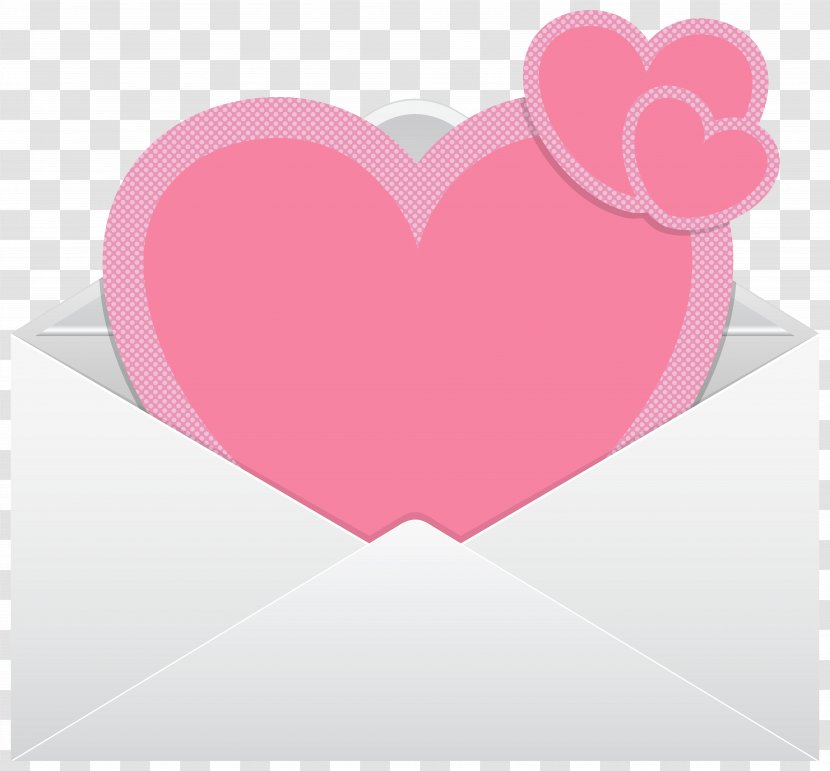 Heart Pink Valentine's Day Font - Flower - Envelope With Hearts Transparent PNG Clip Art Image Transparent PNG