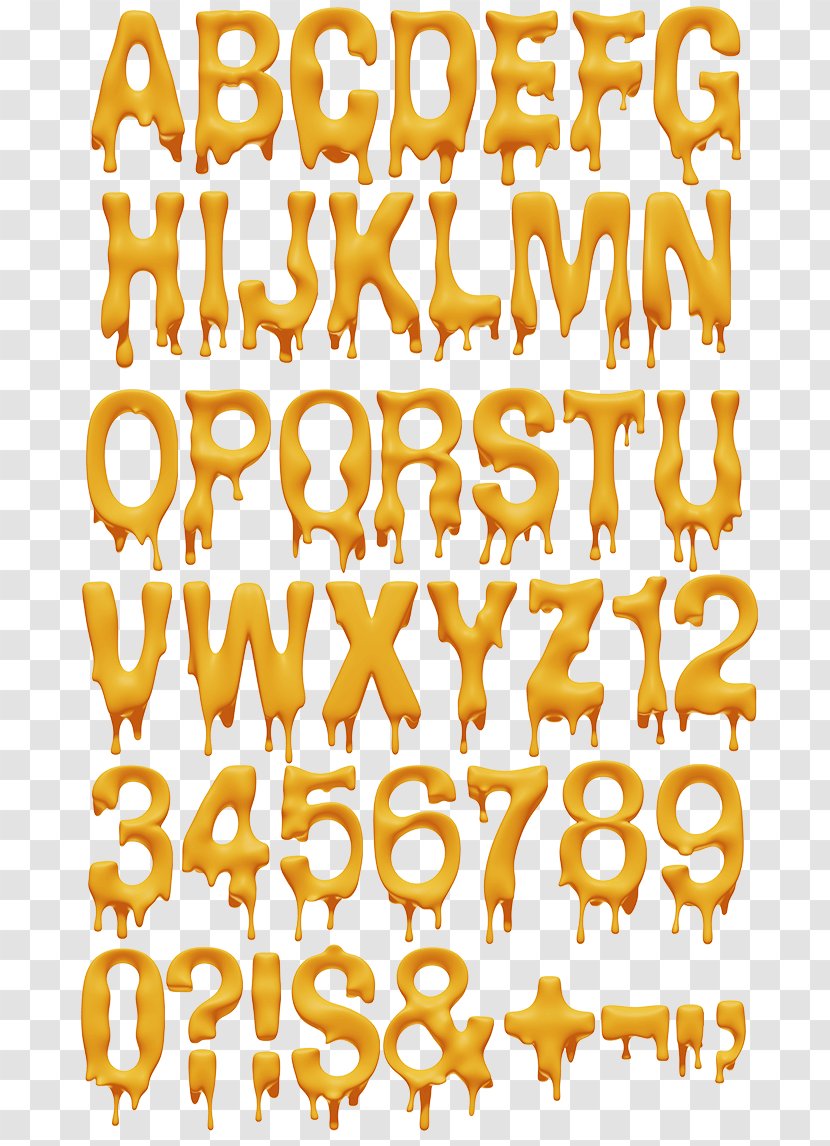 Font Typeface Melting Letter Number - Cute Transparent PNG