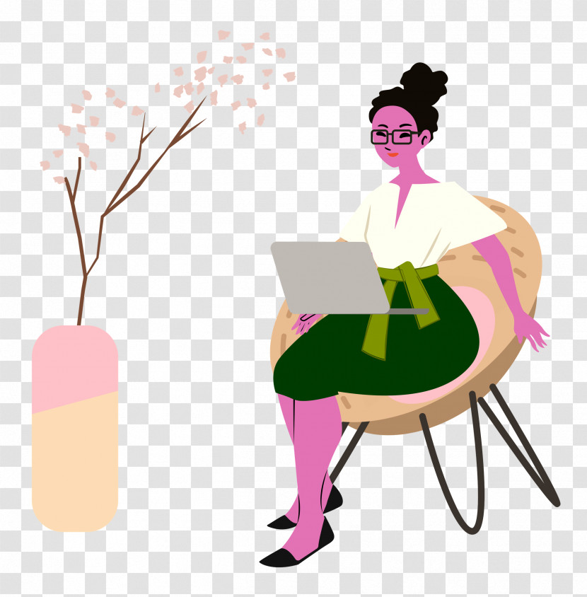 Alone Time Lady Computer Transparent PNG