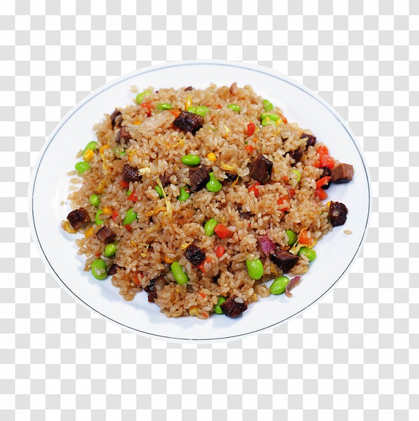 Fried Rice Fast Food Pilaf Cooked Black Pepper - Curry - Beef, Green Beans And Carrot Transparent PNG