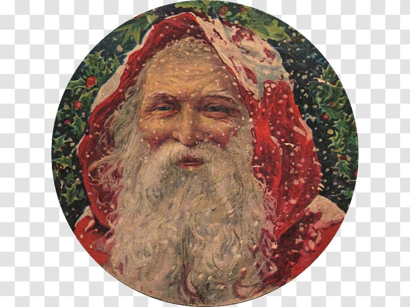 Old Fashioned Santa Claus Sidecar Christmas Paper - Sticker - Saint Nicholas Transparent PNG