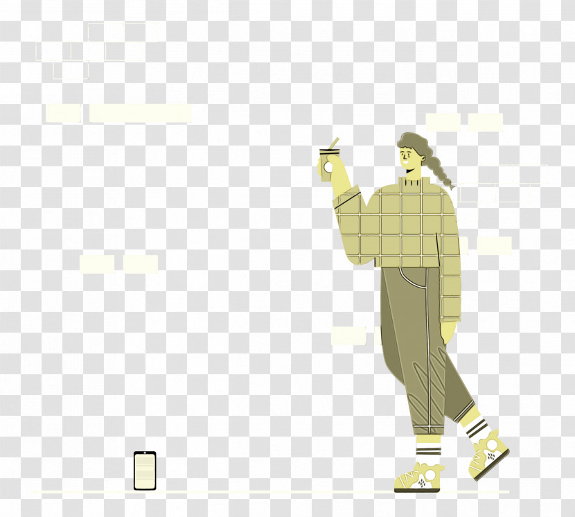 Outerwear / M Yellow Line Cartoon Font Transparent PNG