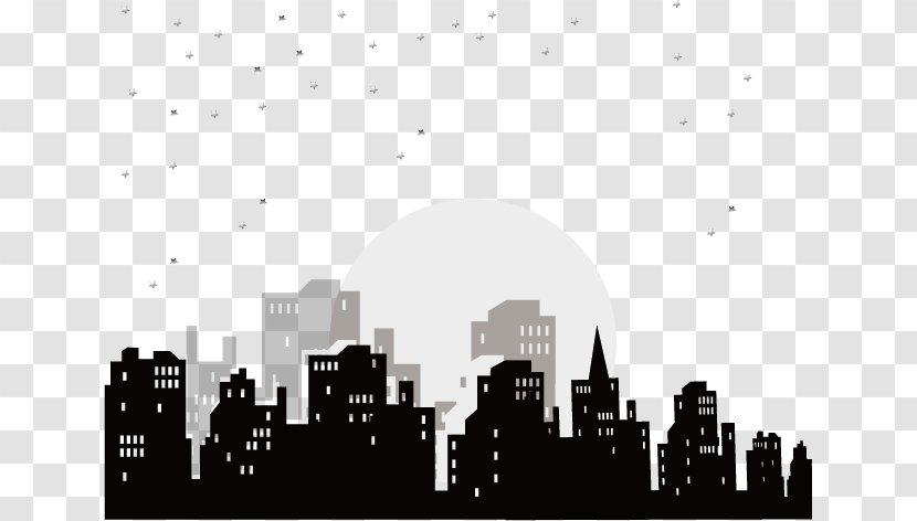 Winter Night Euclidean Vector - Black And White - Cold Transparent PNG