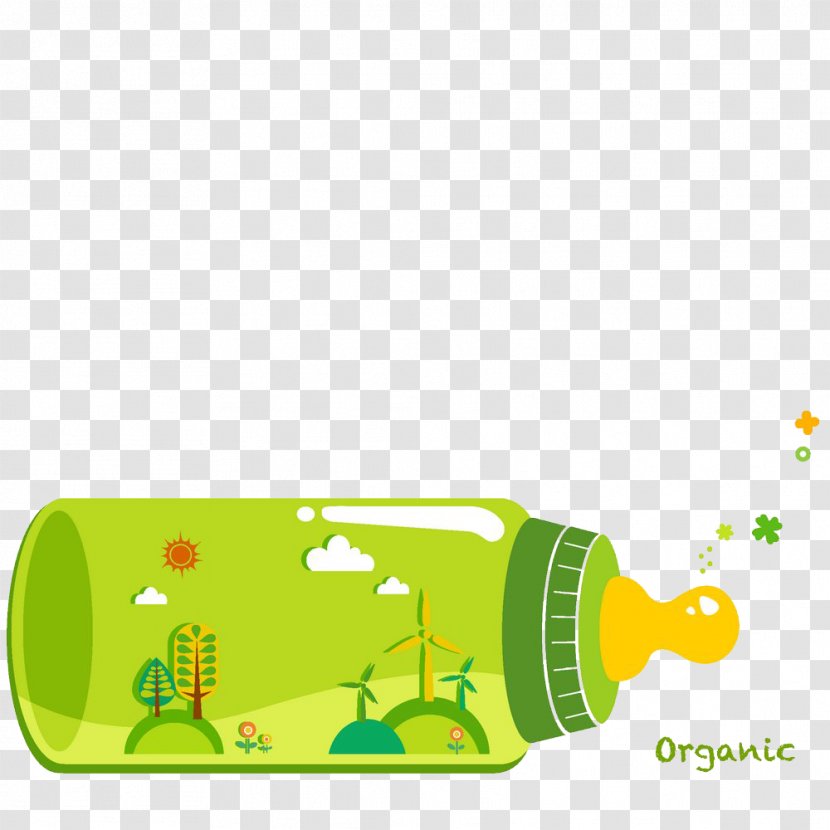 Baby Bottles Infant Illustration - Pacifier - Green Vector Material Transparent PNG
