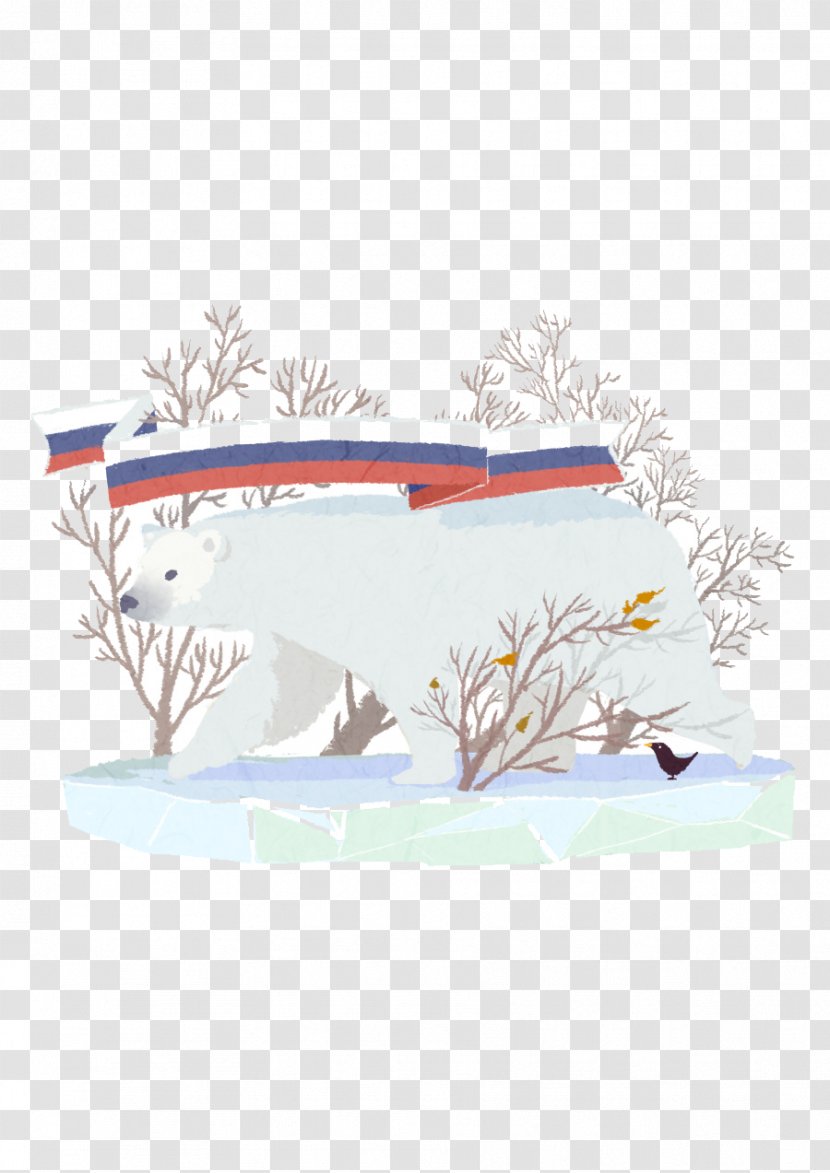 Polar Bear Drawing - Tree - Hand-painted Transparent PNG