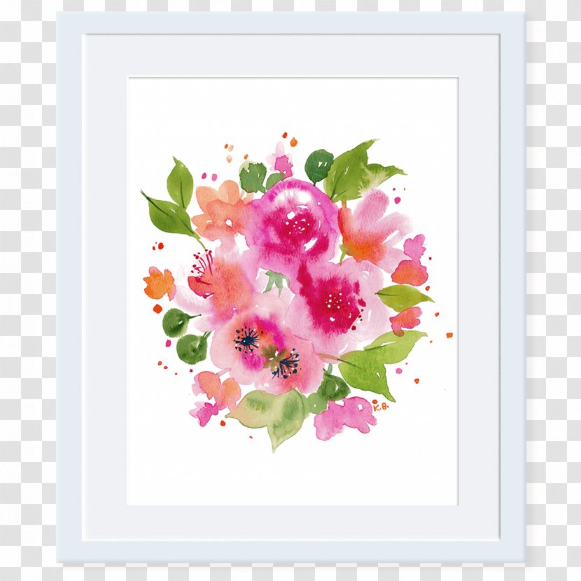 Floral Design Cherry Blossom Cut Flowers - Picture Frame - Watercolor Blossoms Transparent PNG