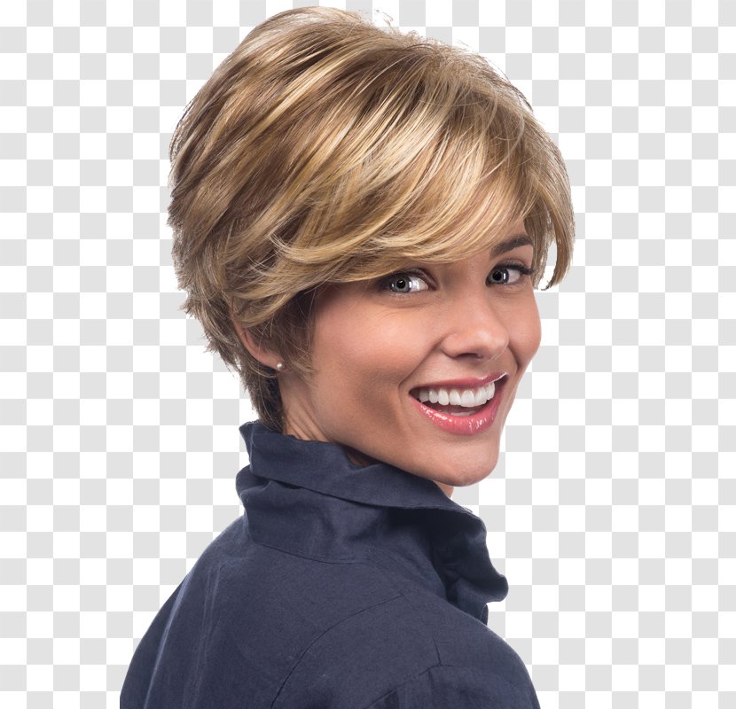 Blond Wig Bangs Hairstyle - Chunky Highlights Transparent PNG
