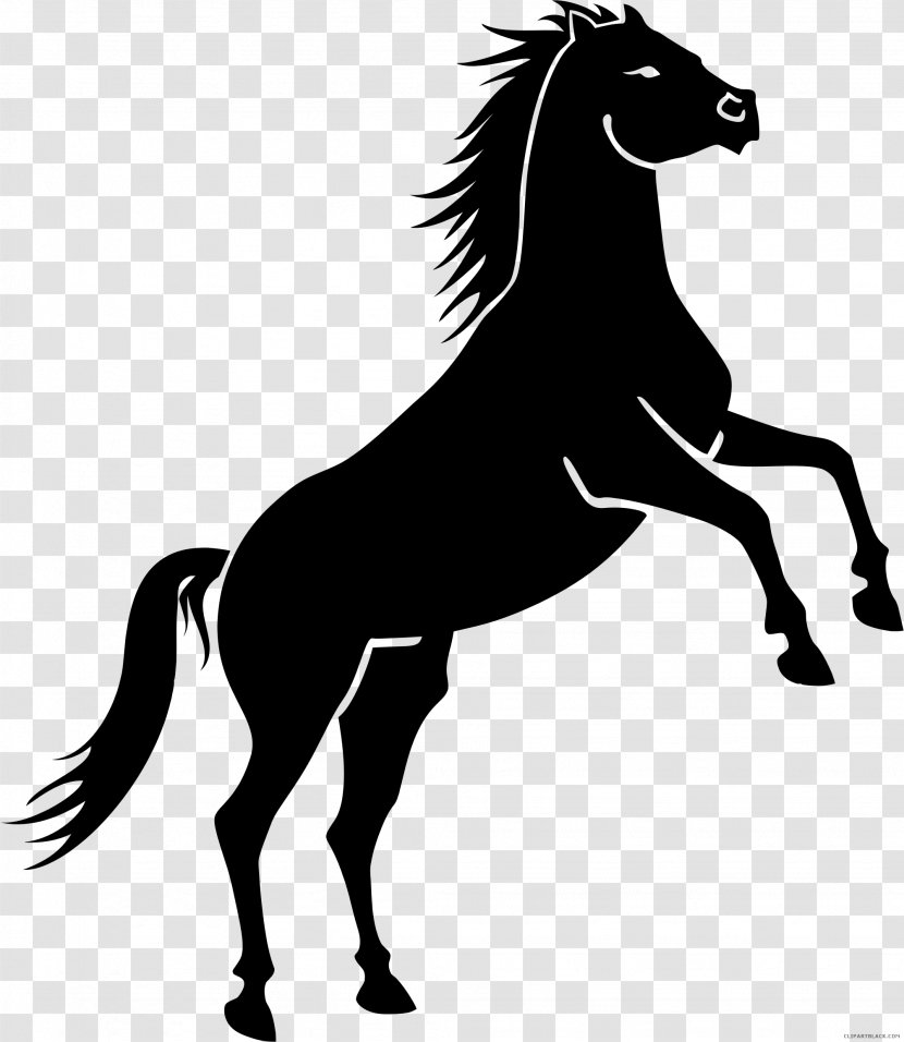Mustang Wild Horse Rearing Clip Art - Silhouette Transparent PNG