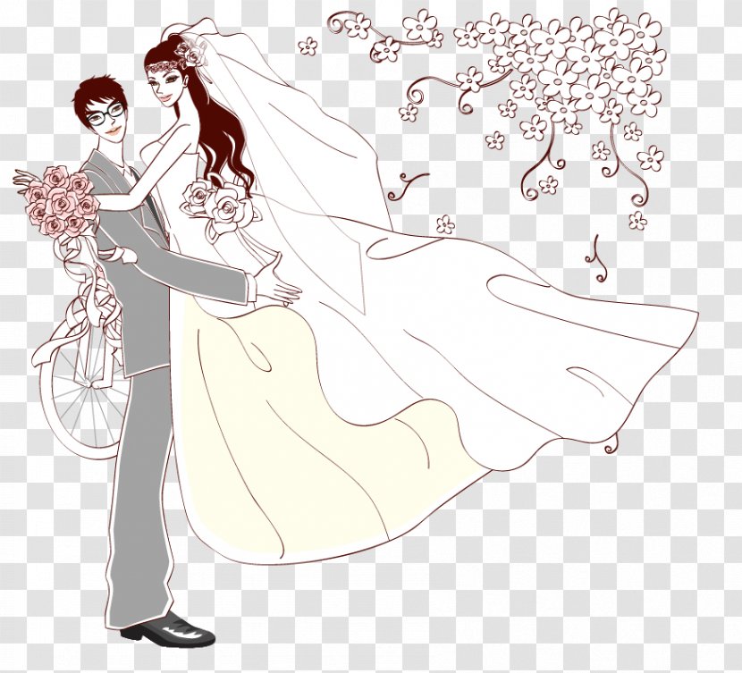 Bridegroom Wedding Marriage - Heart - Hand-painted Transparent PNG