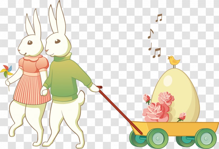 Easter Bunny European Rabbit Clip Art - Happy Transparent PNG